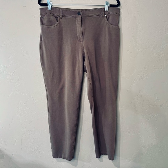 Chico's So Slimming Peyton Pants Stretch Knit Taupe SZ 2 Large (12/14) - Picture 2 of 16